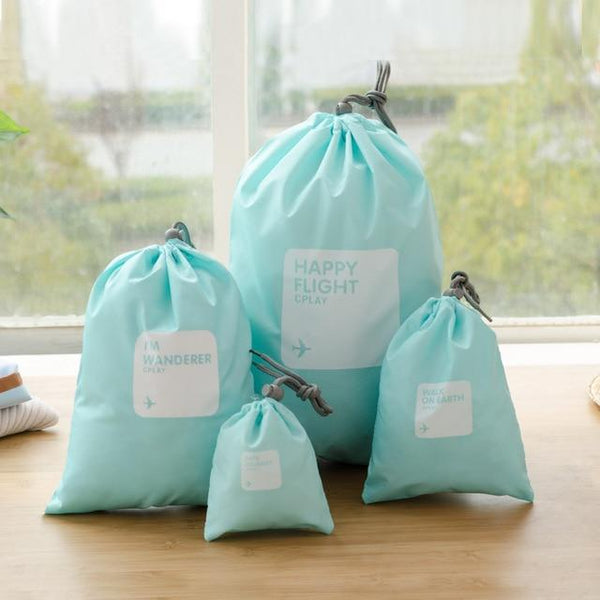 Waterproof Drawstring Organizing Bags for Clothing (4 pieces set)