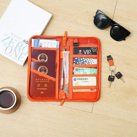 Space-saving Travel Pouch for Passport and Important Belongings